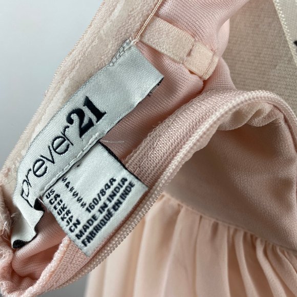 Forever 21 Pale Pink Formal Maxi Party Dress Small Whimsy Fairy Grecian Prom - Picture 8 of 13